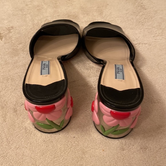 PRADA 65MM FLOWER HEEL SLIDE SIZE 38 - Picture 4 of 8